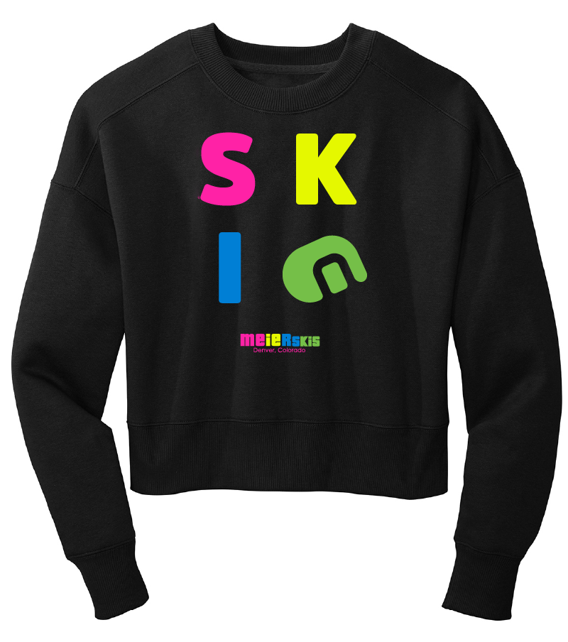Neon SKI Cropped Sweatshirt