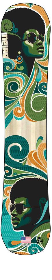 a close-up of a snowboard