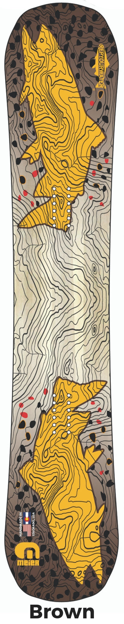 Brown Snowboard - RepYourWater Collection