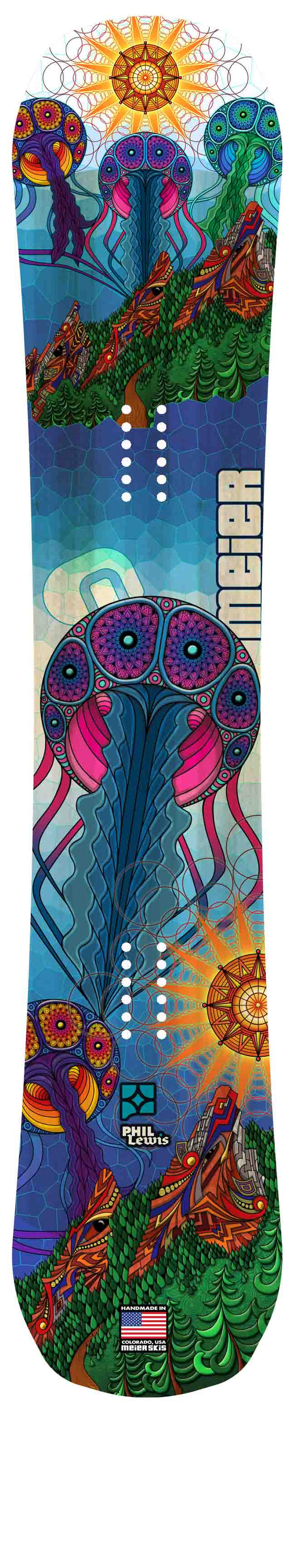 Jellyfish by Phil Lewis Custom Made in USA Snowboard Meier Skis