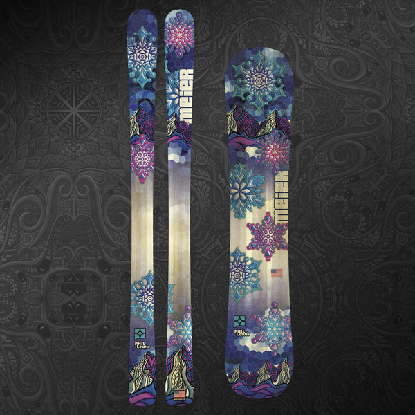 Pow Days by Phil Lewis | Custom Made in USA Snowboard - Meier Skis